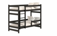 Łóżko dziecięce piętrowe Alis - czarny, 90x180 Łóżko dziecięce piętrowe Alis - Kolor Czarny 