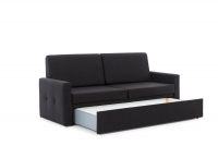 Sofa do półkotapczanu Elegantia 140 cm - Austin 21 Black czarna sofa z szufladą 