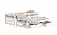 Łóżko dziecięce parterowe wysuwane Alis - biały, 90x200 Łóżko parterowe wysuwane Alis - Kolor Biały