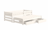 Łóżko dziecięce parterowe wysuwane Alis - biały, 90x180 Łóżko parterowe wysuwane Alis - Kolor Biały