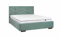Łóżko tapicerowane sypialniane z pojemnikiem Lindi - 140x200, nogi wenge tapicerowane łóżko sypialniane Lindi 