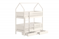 Łóżko dziecięce domek piętrowe Nemos - biały, 90x200 Łóżko dziecięce piętrowe Nemos - kolor Biały