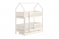 Łóżko dziecięce domek piętrowe Nemos - biały, 90x200 Łóżko dziecięce piętrowe Nemos - kolor Biały