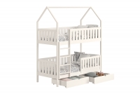 Łóżko dziecięce domek piętrowe Nemos - biały, 80x200 Łóżko dziecięce piętrowe Nemos - kolor Biały