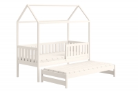 Łóżko dziecięce domek parterowe wysuwane Nemos - biały, 90x180 Łóżko dziecięce parterowe wyjazdowe Nemos - kolor Biały 
