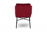 Krzesło tapicerowane z podłokietnikami Rozalio - czerwony Salvador 13 / czarne nogi bordowe krzesło na czarnych nogach