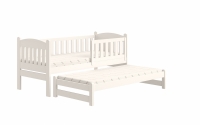 Łóżko dziecięce parterowe wysuwane Alvins z szufladami - biały, 90x200 łóżeczko dziecięce z barierką  