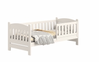 Łóżko dziecięce drewniane Alvins z szufladami - biały, 80x180 Łóżko dziecięce drewniane Alvins - Kolor Biały 