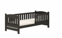 Łóżko dziecięce drewniane Alvins z szufladami - czarny, 90x200 Łóżko dziecięce drewniane Alvins - Kolor Czarny 