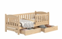 Łóżko dziecięce drewniane Alvins z szufladami - sosna, 80x200 Łóżko dziecięce drewniane Alvins - Kolor Sosna 