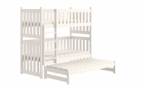 Łóżko piętrowe wyjazdowe Swen - biały, 80x180 Łóżko piętrowe wysuwane Swen - kolor Biały 