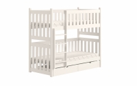 Łóżko dziecięce piętrowe Swen - biały, 90x200 Łóżko piętrowe Swen - kolor Biały 
