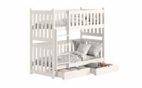 Łóżko dziecięce piętrowe Swen - biały, 80x160 Łóżko piętrowe Swen - kolor Biały 