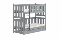 Łóżko dziecięce piętrowe Swen - szary, 80x160 Łóżko piętrowe Swen - kolor Szary 