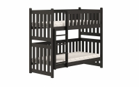 Łóżko dziecięce piętrowe Swen - czarny, 90x190 Łóżko piętrowe Swen - kolor Czarny