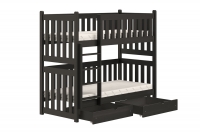 Łóżko dziecięce piętrowe Swen - czarny, 90x180 Łóżko piętrowe Swen - kolor Czarny