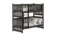Łóżko dziecięce piętrowe Swen - czarny, 90x180 Łóżko piętrowe Swen - kolor Czarny
