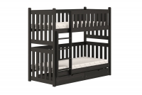 Łóżko dziecięce piętrowe Swen - czarny, 80x180 Łóżko piętrowe Swen - kolor Czarny