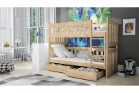 Łóżko dziecięce piętrowe Swen - sosna, 90x180 Łóżko piętrowe Swen - kolor Sosna - aranżacja
