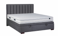 Łóżko sypialniane z tapicerowanym stelażem i pojemnikiem Misel - 160x200 szare łóżko sypialniane 160 Misel 