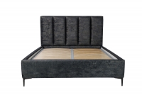 Tapicerowane łóżko sypialniane ze stelażem Klabi - 180x200, nogi czarne  łóżko sypialniane z drewnianym stelażem 