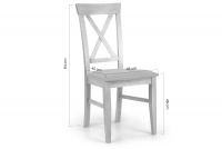 Krzesło drewniane z tapicerowanym siedziskiem i oparciem krzyżyk Retro - ciemny beż Gemma 11 / biały krzesło drewniane z krzyżykiem