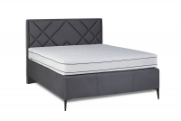 Łóżko tapicerowane sypialniane z pojemnikiem Simen - 160x200, nogi czarne szare łóżko tapicerowane Simen 