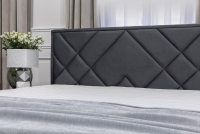 Łóżko sypialniane z tapicerowanym stelażem i pojemnikiem Simen - 180x200 nowoczesne wezgłowie łóżka Simen 
