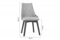 Krzesło tapicerowane Empoli Krzesło tapicerowane na drewnianych nogach Empoli  - wymiary