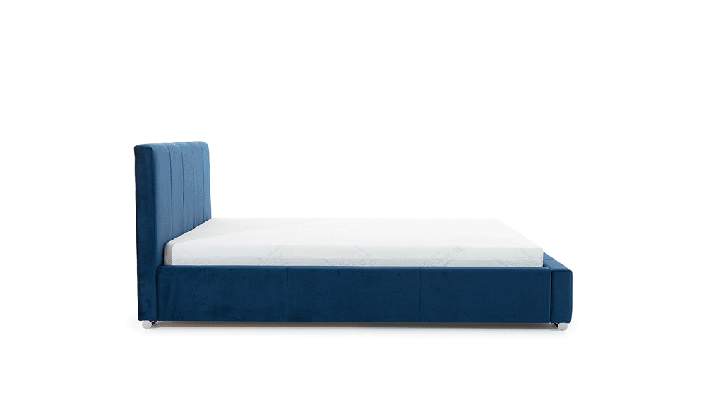 Tapicerowane łóżko sypialniane Adalio - granatowy welur hydrofobowy Salvador 5 Agmamito, 160x200 łóżko Adalio gif