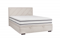 Łóżko sypialniane z tapicerowanym stelażem i pojemnikiem Tiade - 160x200  jasne łóżko sypialniane z tapicerowanym stelażem 