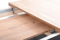 Stół rozkładany 140-180x80 cm Paris na drewnianych nogach - dąb lancelot / białe nogi opcja rozkładania stołu