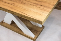 Stół rozkładany 160-240x90 cm Sydney z nogami w kształcie X Stół rozkładany 160-240 Sydney z nogami w kształcie X - detal