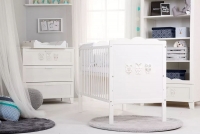 Drewniane łóżeczko dla niemowlaka z szufladą i barierką Marsell - biały, 140x70 meble niemowlęce Marsell 