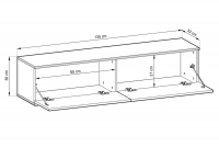 Wisząca szafka RTV Lurona 135 cm - beżowy Wisząca szafka RTV Lurona 135 cm - beżowy - wymiary