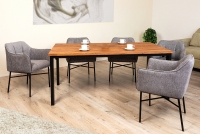 Stół drewniany Loft Rozalio 160x90 - dąb naturalny Stół drewniany Loft Rozalio 160x90 - dąb naturalny - stół i krzesła