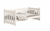 Łóżko parterowe drewniane Swen - biały, 80x160 Łóżko parterowe drewniane Swen - biały