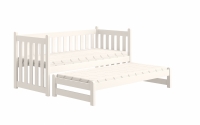 Łóżko parterowe wysuwane Swen z szufladami - biały, 90x180 Łóżko parterowe wysuwane Swen - kolor Biały 