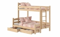 Łóżko piętrowe z szufladami Lovic prawostronne - sosna, 80x200/140x200  Łóżko piętrowe z szufladami Lovic - sosna