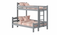 Łóżko piętrowe z szufladami Lovic prawostronne - szary, 90x200/140x200  Łóżko piętrowe z szufladami Lovic - szary