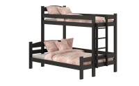 Łóżko piętrowe z szufladami Lovic prawostronne - czarny, 90x200/120x200  Łóżko piętrowe z szufladami Lovic - czarny
