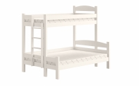 Łóżko piętrowe z szufladami Lovic lewostronne - biały, 90x200/120x200  Łóżko piętrowe z szufladami Lovic - biały