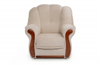 Fotel wypoczynkowy Walker -  brązowa tkanina wzór Luna / średni orzech Zdjęcie podglądowe 