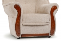Fotel wypoczynkowy Walker -  brązowa tkanina wzór Luna / średni orzech Zdjęcie podglądowe 