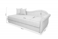 Tapczan/łóżko prawostronny jednoosobowe z pojemnikiem Marek - welur Velluto 2 + 3  Tapczan/łóżko prawostronny jednoosobowe z pojemnikiem Marek - welur Velluto 2 + 3 