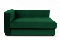 Tapczan/łóżko prawostronny rozkładany z pojemnikiem Maciek - zielony welur Velluto 10 Tapczan/łóżko prawostronny rozkładany z pojemnikiem Maciek - zielony welur Velluto 10