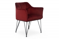 Krzesło tapicerowane loft z podłokietnikami Valencia Pik II - Czerwony  Krzesło tapicerowane loft z podłokietnikami Valencia Pik II - Czerwony 