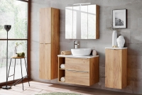 Szafka łazienkowa z koszem na pranie Capri Oak 35 cm - dąb kraft złoty  meble łazienkowe imitacja drewna