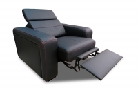 Fotel z elektryczną funkcją relaks Basic RE - tkanina fotel rozkładany 