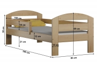 Łóżko dziecięce parterowe wysuwane Wiola  Łóżko dziecięce drewniane Wiola - Wymiar 190x80, zdjęcie podglądowe